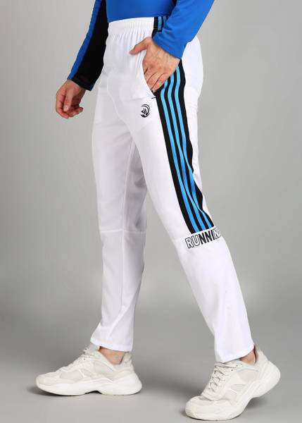 GNOCKFACE Striped Men White Track Pants