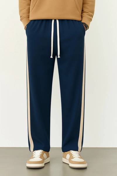 NFTRENDLYY Striped Men Blue Track Pants