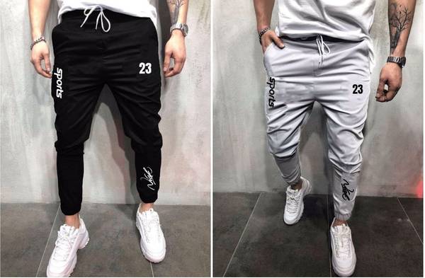 Conway Printed Men Black, Grey Track Pants