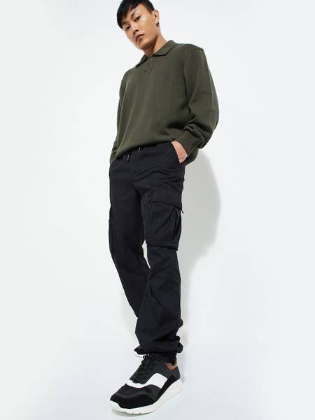 MAX URB_N Solid Men Black Track Pants