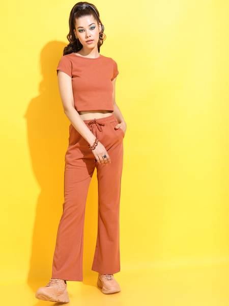 Tokyo Talkies Solid Women Track Suit