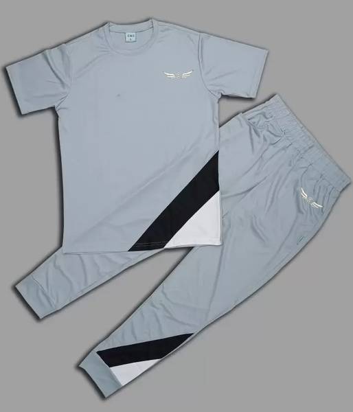 Chrome & Coral Colorblock Men Track Suit