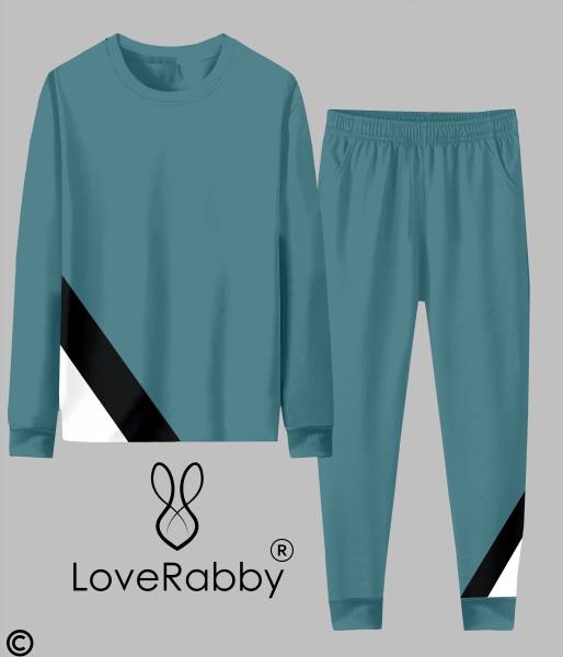 LoveRabby Solid Men Track Suit