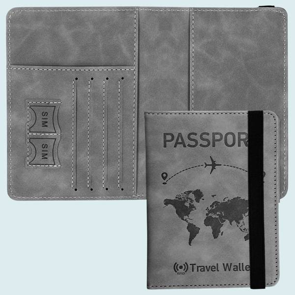 STORITE Premium RFID-Blocking PU Leather Passport Cover for Travel Security