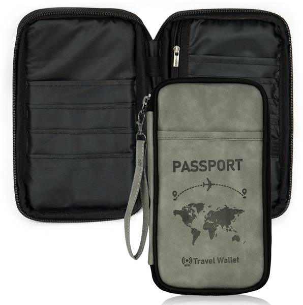 STORITE RFID Blocking PU Leather Travel Passport Holder Ticket Boarding Pass Cover