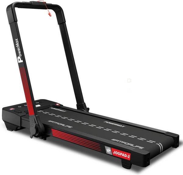 Powermax Fitness JogPad-2 (4HP Peak)with Remote Control, Under Desk Jogging Pad, Foldable Compact Treadmill (Max Weight:120 kg)