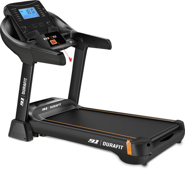 Durafit Focus 7 HP BLDC Peak |150Kg User Weight| 18 Level Incline| 18Km Speed | Foldable Treadmill (Max Weight:150 kg)