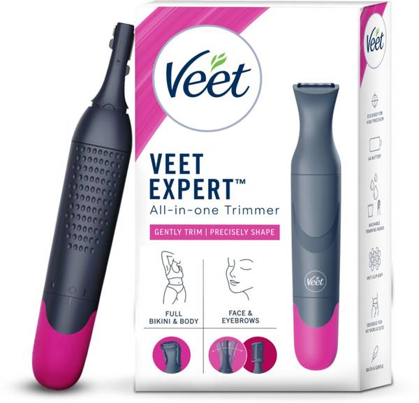 Veet Expert All- In- One Facial and Body Grooming Womens Trimmer 60 min Runtime 5 Length Settings