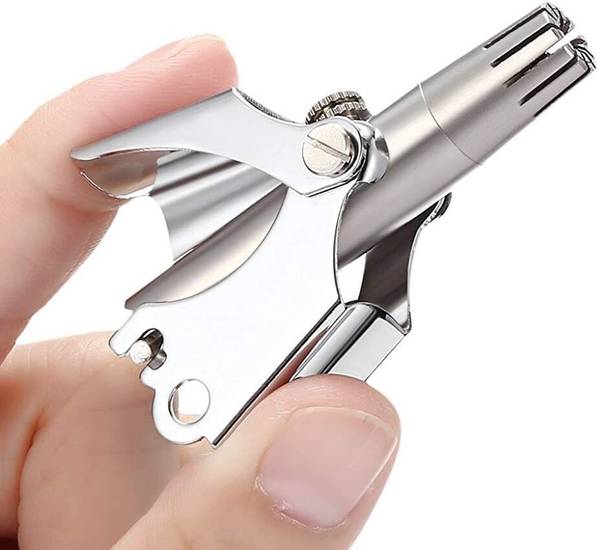 Queue New Manual Nose & Ear Hair Trimmer for Men & Women Best Quality Stainless Steel Nose Hair Remover Trimmer 10 min Runtime 2 Length Settings