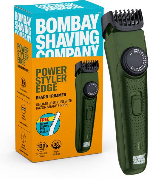 BOMBAY SHAVING COMPANY Flash Charging Men Beard Trimmer with Styling Pen Trimmer 120 min Runtime 38 Length Settings