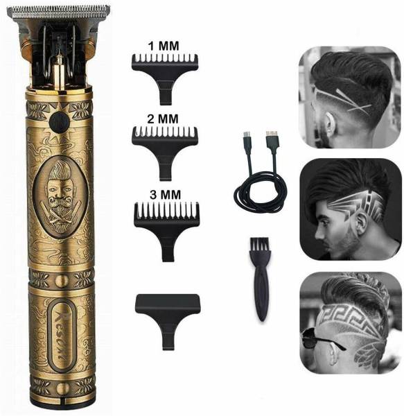 FINARO Professional Golden t99 Trimmer Haircut Grooming Kit Metal Body Rechargeable 47 Trimmer 120 min Runtime 4 Length Settings
