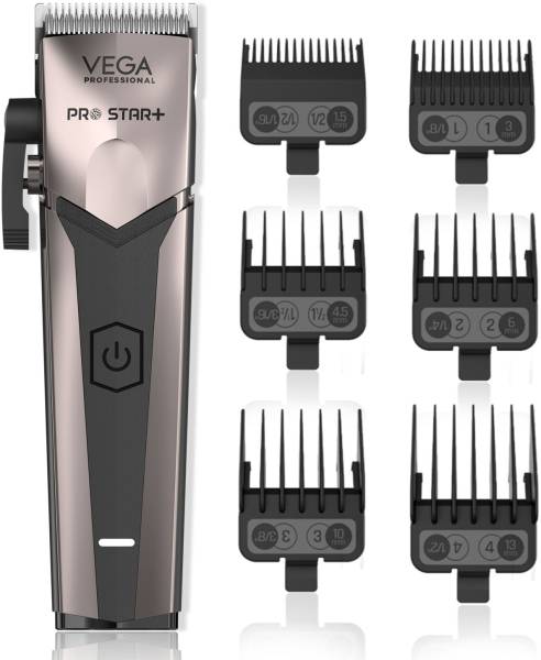 Vega Professional Pro Star+ Hair Clipper with 7000 RPM Trimmer 180 min Runtime 2 Length Settings