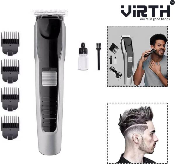 Virth Rechargeable Hair Beard Trimmer for Men Trendy Styler Trimmer 120 min Runtime 0 Length Settings