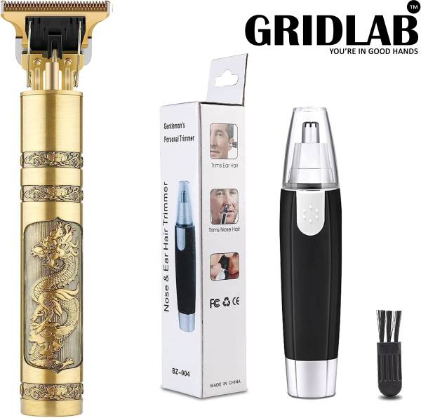 Gridlab Men's Beard Trimmer And Nose Hair Remover Primium Trimmer 120 min Runtime 0 Length Settings