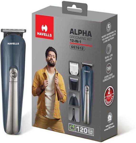 HAVELLS ALPHA GROOMING KIT 12 IN 1 GS7612 Grooming Kit 120 min Runtime 8 Length Settings