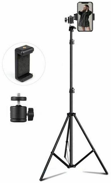 MOBONE  7 Feet Adjustable Tripod Stand with Rotating Ball Head and Mobile Clip Holder Tripod