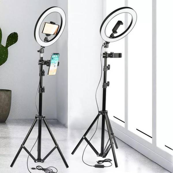 DEEPA ENTERPRISES 10" inch LED Ring Light with 7 Ft Tripod Stand Combo and Phone Holder Tripod