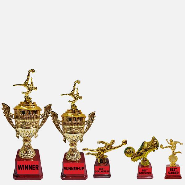 BAREEZ PURE Trophy For Football Winner, Runnerup, Best Goalkeeper, BestDefender, Best Raider Trophy