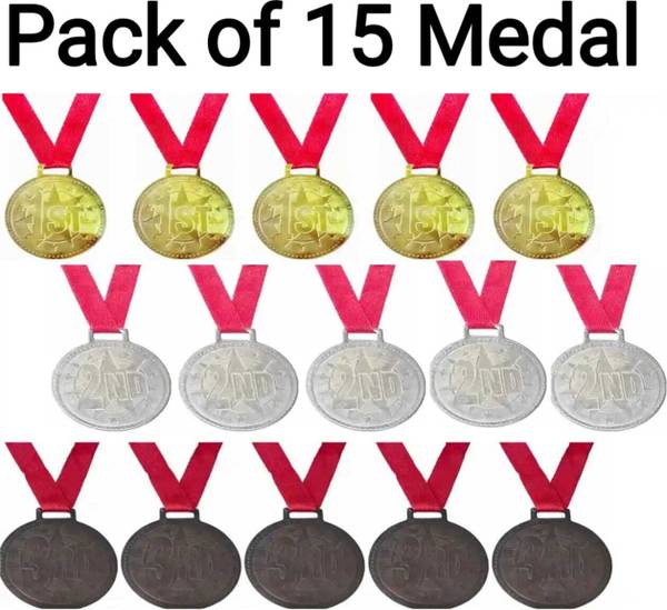 Deep Creations 15pc 1st 2nd 3rd Medal for School Winner, Sports Champion Medal