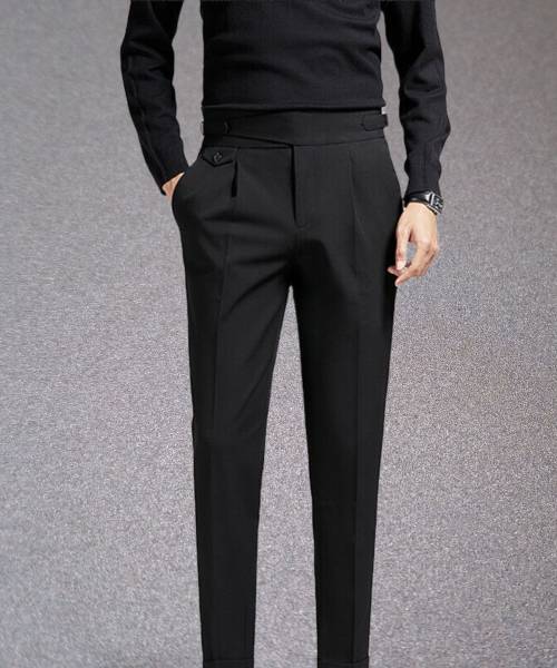 Maleno Tapered Men Black Trousers