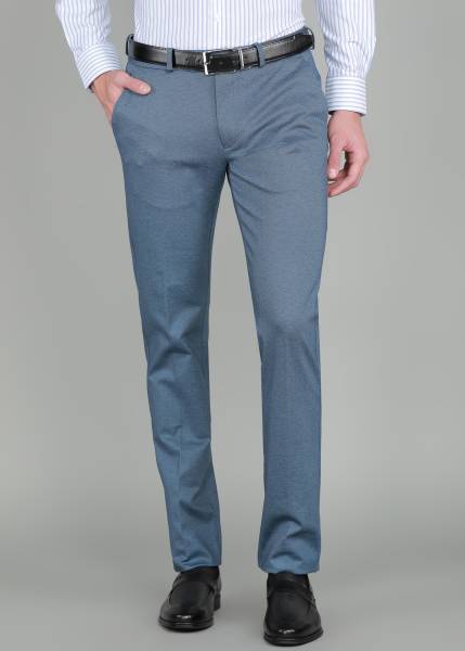 PETER ENGLAND Slim Fit Men Blue Trousers