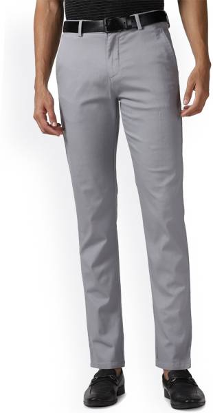 PETER ENGLAND Slim Fit Men Silver Trousers