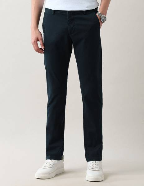 Arrow Sport Slim Fit Men Blue Trousers