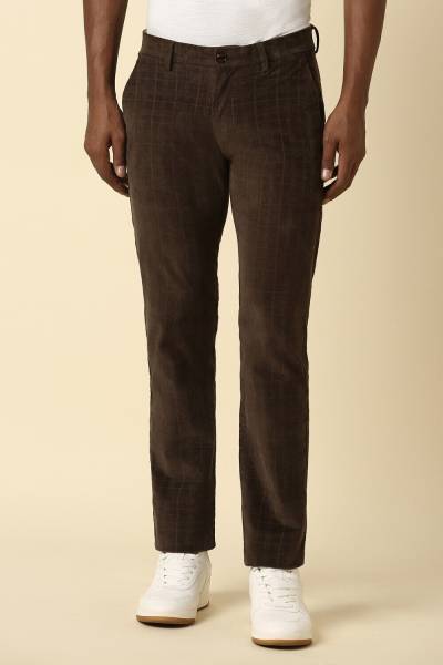 Allen Solly Slim Fit Men Brown Trousers