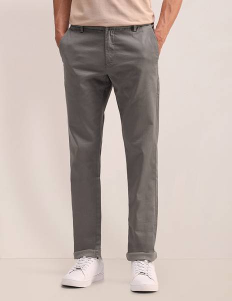 U.S. POLO ASSN. Slim Fit Men Grey Trousers