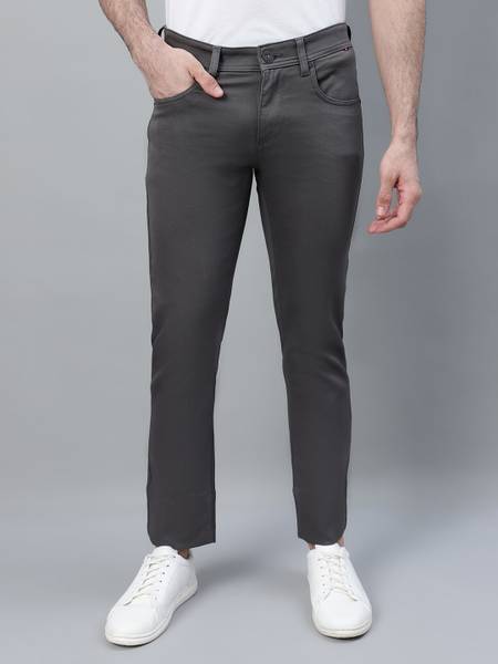 CANTABIL Regular Fit Men Grey Trousers