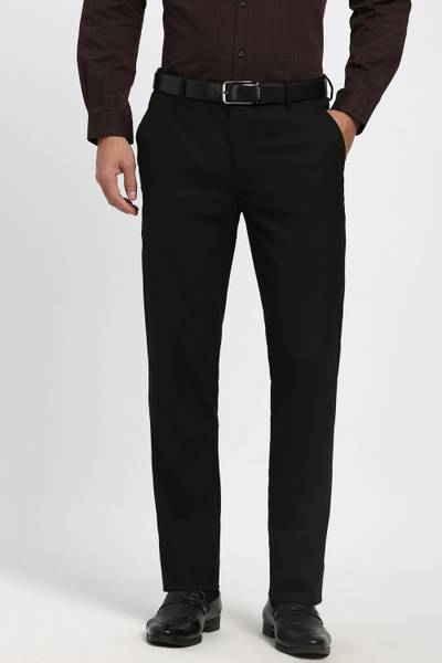 PETER ENGLAND Slim Fit Men Black Trousers