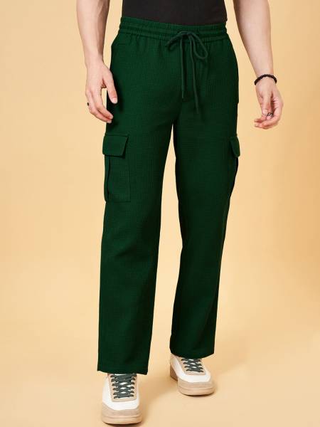 INDICLUB Loose Fit Men Green Trousers