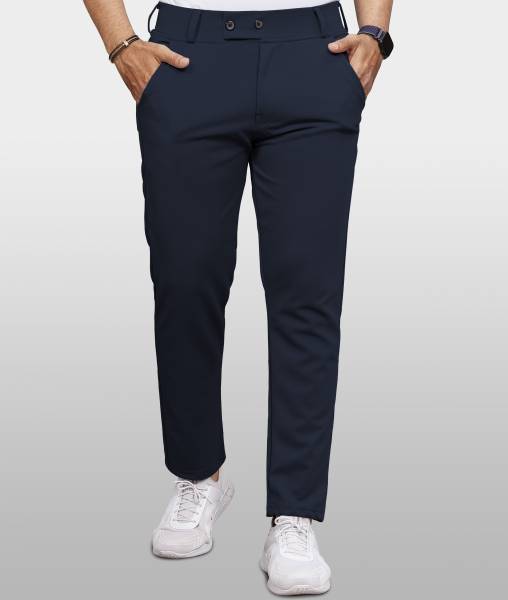 VeBNoR Regular Fit Men Dark Blue Trousers