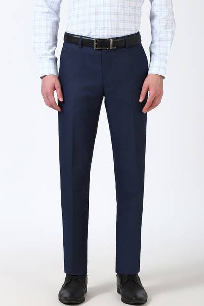 PETER ENGLAND Slim Fit Men Blue Trousers