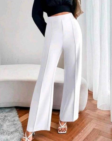 AVA Fashion Regular Fit Women White Trousers