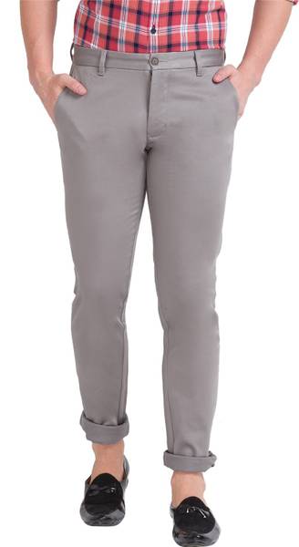 PARX Tapered Men Grey Trousers