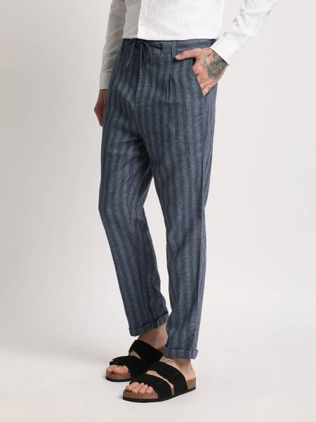 THE BEAR HOUSE Tapered Men Blue Trousers