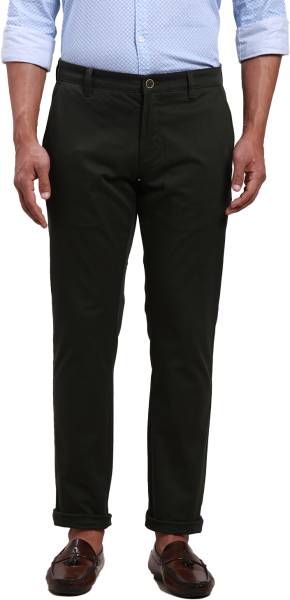 PARX Tapered Men Green Trousers