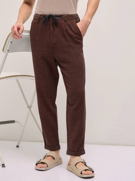 THE BEAR HOUSE Tapered Men Brown Trousers