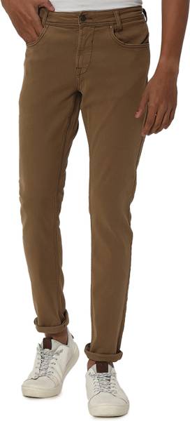 MUFTI Skinny Fit Men Khaki Trousers