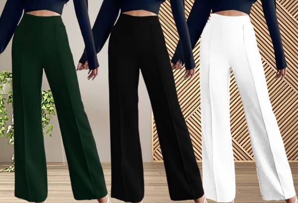 Parona Regular Fit Women Green, Black, White Trousers