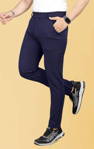 COMBRAIDED Straight Fit Men Blue Trousers