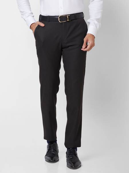 Raymond Slim Fit Men Black Trousers