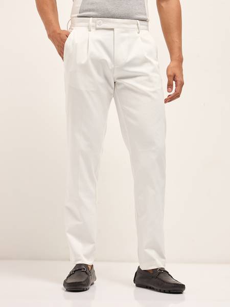 THE BEAR HOUSE Regular Fit Men White Trousers