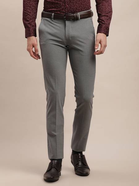 TURTLE Tapered Men Grey Trousers