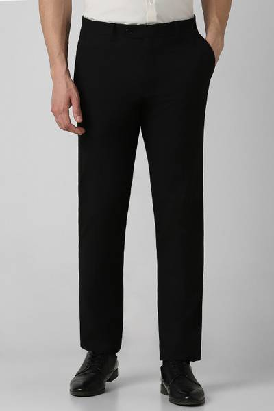 VAN HEUSEN Slim Fit Men Black Trousers