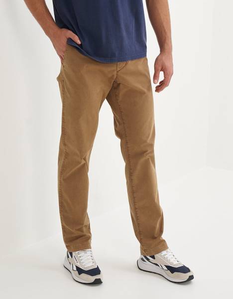 American Eagle Straight Fit Men Khaki Trousers