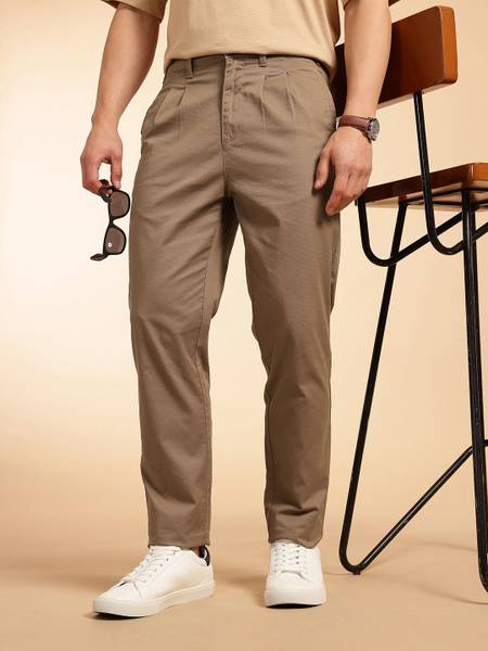French Connection Regular Fit Men Brown Trousers