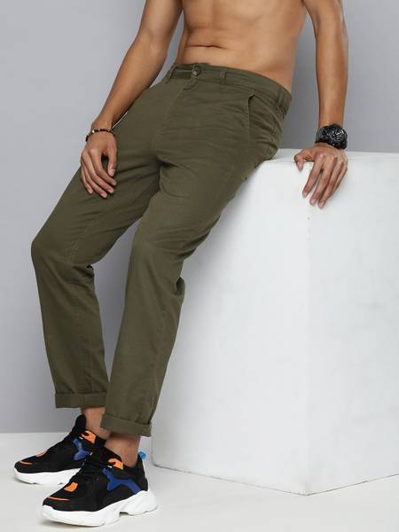 R.Code by The Roadster Life Co. Regular Fit Men Green Trousers