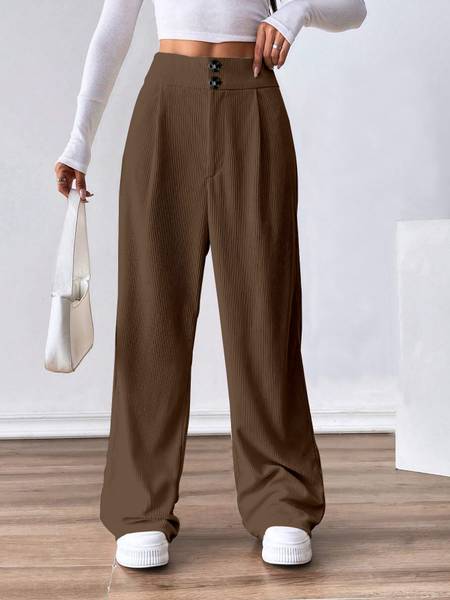 Rajovati Loose Fit Women Brown Trousers